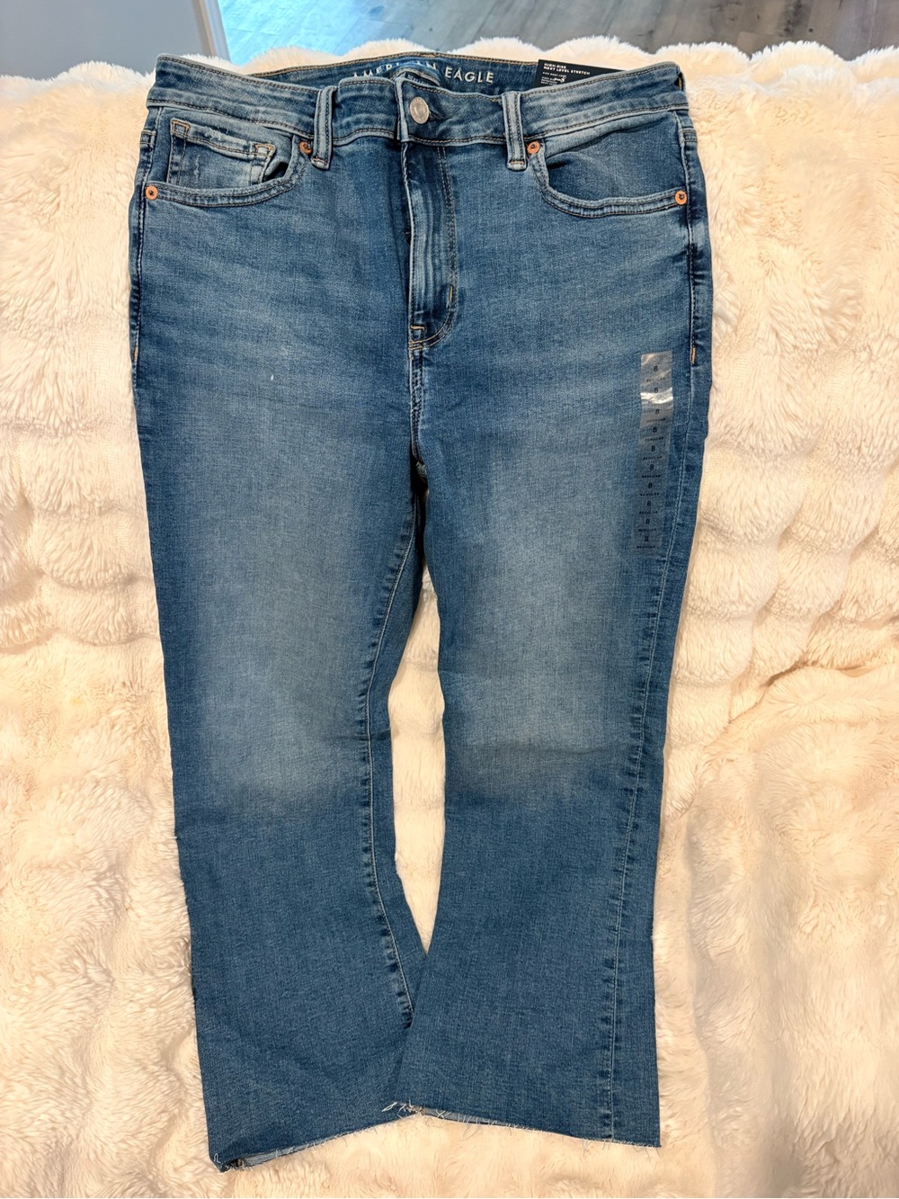 American Eagle Outfitters Women's Blue Wide-Leg Jeans